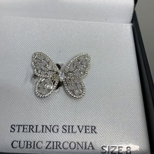 Sterling silver cubic zirconia size 8